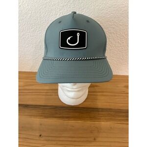 Avid Hat Cap Snap Back Mens One Size Blue Rope Fishing Hook Logo Performance
